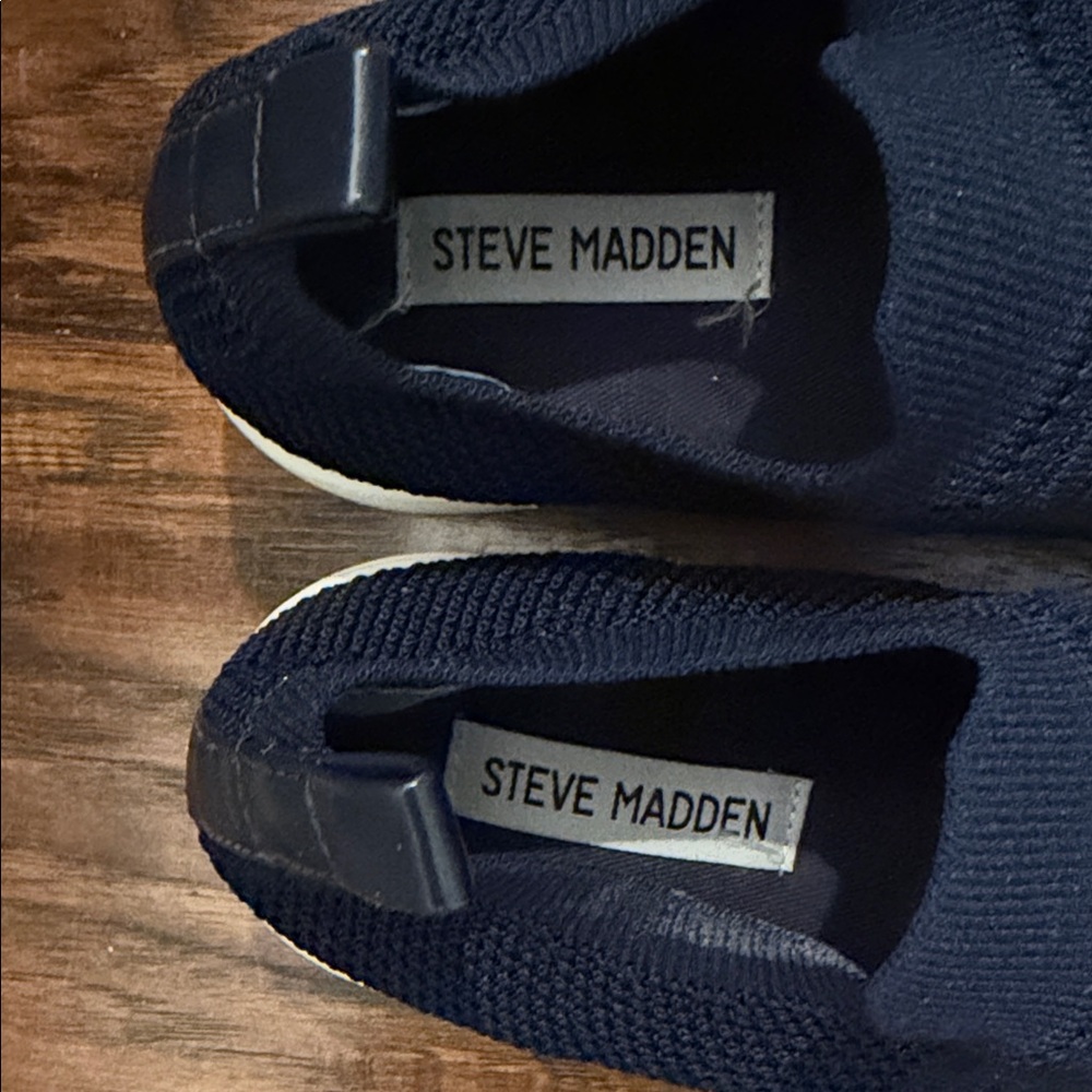 Steve Madden Navy Knit Slip-On Loafers